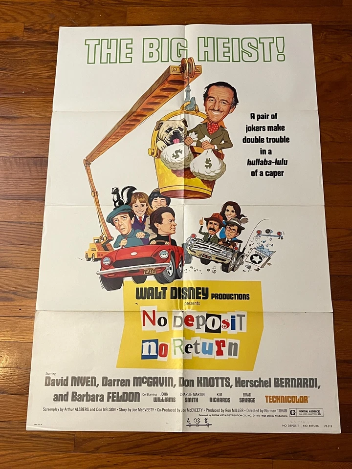 Póster de la película Walt Disney Don Knotts 1976 original de 1 hoja SIN DEVOLUCIÓN SIN DEPÓSITO Foto 1 de 1