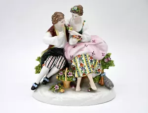 Estatuilla de pareja de porcelana alemana vintage Unterweissbach Heinz Schaubach - Imagen 1 de 14