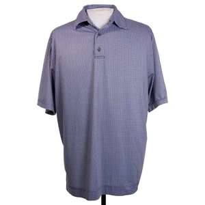 FootJoy Prodry Mens L Blue White Blue Houndstooth Golf Polo Shirt Polyester - Picture 1 of 10