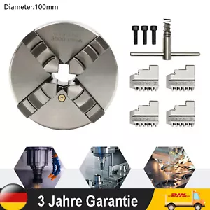 4 Backenfutter Selbstzentrierendes Vierbackenfutter Chuck Drechselfutter 100mm - Bild 1 von 17