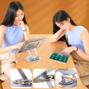 360° Rotatable Tablet Stand Adjustable Foldable Desktop Stand Holder Compatible - Afbeelding 1 van 14