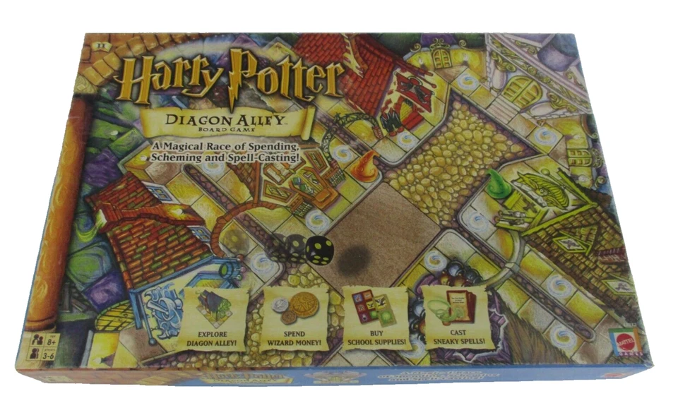 Harry Potter Diagon Alley Boardgame Ages 8+ 3-6 Players 2001 Warner Bros VGC - Image 1 of 4