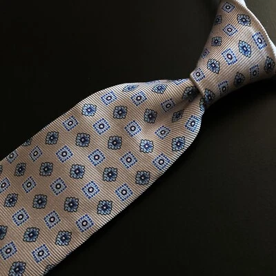 Corbata floral azul hecha a mano de seda Kiton Foto 1 de 4