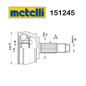 GIUNTO SEMIASSE LATO RUOTA ALFA 156 - GT - LANCIA LYBRA METELLI PER 46307309 - Imagen 1 de 2