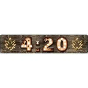 420 Bombilla Letras 3"x12" Metal Letrero de Calle Placa Hogar Puerta Garaje Decoración de Pared - Imagen 1 de 1