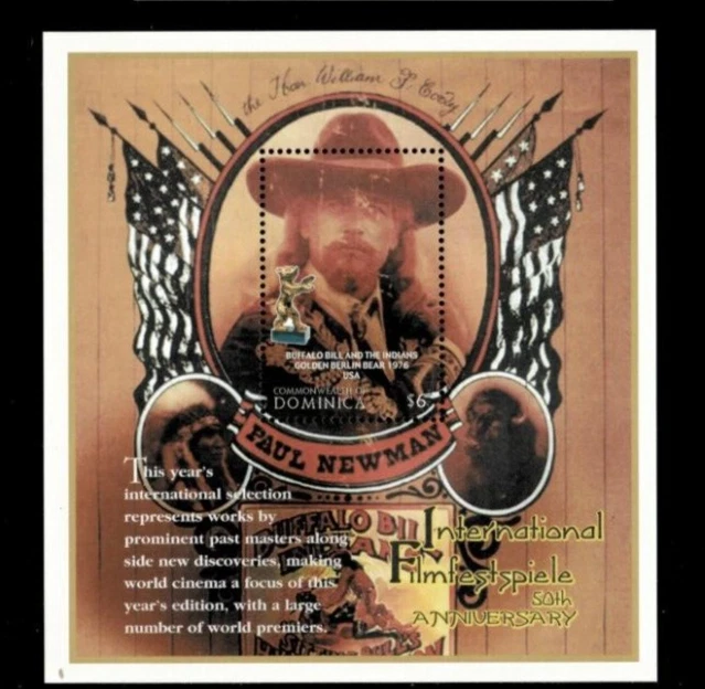 CLÁSICOS DE COLECCIÓN - Dominica 2000 Paul Newman - Hoja de estampillas de recuerdo Scott 2219 MNH Foto 1 de 1