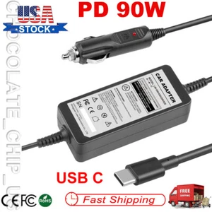 90W USB-C Laptop CAR Charger QC 3.0 Type-C Fast Charger Power Adapter Notebook - Picture 1 of 10