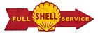 Shell Gas Full Service Arrow 32 Heavy Duty Usa Made Metal Aged Advertising Sign