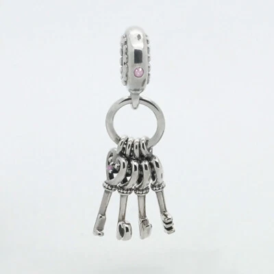 Original Pandora Charm-Anhänger Keys of Love 925 Silber Kristall 797654NPMMX Neu - Bild 1 von 2