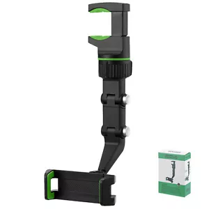 Universal 360° Rotation Adjustable Cell Phone Holder Car Rearview Mirror Mount - Picture 1 of 16