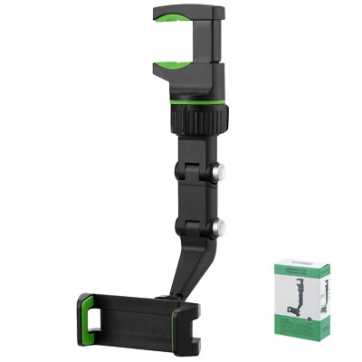 Universal 360° Rotation Car Rear View Mirror Mount Stand GPS Cell Phone Holder - Image 1 of 4