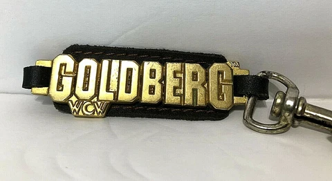 VTG. WCW Goldberg WRESTLING 3" heavy weight world champion leather Belt Keychain Cover