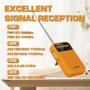 XHDATA D221 Pocket Radio AM FM SW WB NOAA Bands Weather Warning Radio Receiver - Picture 1 of 38