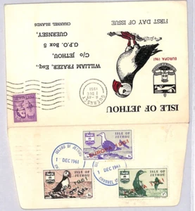 GB Channel Islands Locals JETHOU FDC 1961 Europa Birds Guernsey Cover ZE166 - Picture 1 of 8
