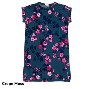 2XL CHELSEA LuLaRoe T-Shirt-Kleid ~ PINK GEBLÜMT auf TEAL ~ Größen 20-22; neu mit Etikett - Bild 1 von 6