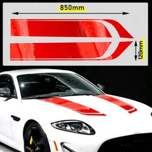 Gloss Red Stripe Hood Sticker Universal Vinyl Sport Racing Speed Decal Ch A - Picture 1 of 3