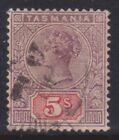 (F229-124) 1892 Tasmania 5/- lilac &rose tablet stamp (DX)