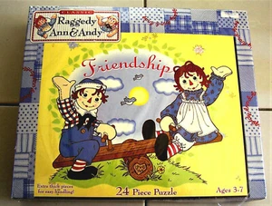  Raggedy Ann & Andy Freundschaftspuzzle 24 extra dicke Teile Alter 3-7 Pressman 2001  - Bild 1 von 1