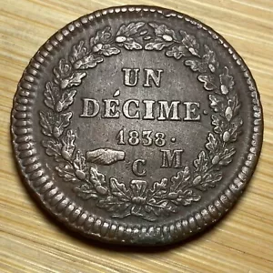 MAGNIFIQUE PIECE DÉCIME HONORE V PRINCE DE MONACO 1838. MC (1199) - Bild 1 von 2