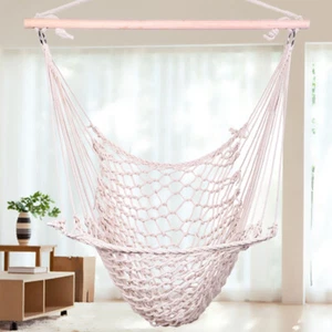 2 Stück Garten Strand Indoor Outdoor Baumwolle Hängeseil Luft Himmel Stuhl Schaukel Beige - Bild 1 von 12