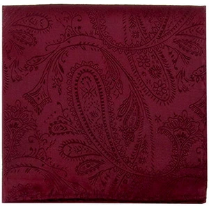 New men's polyester paisley burgundy hankie pocket square formal wedding prom  - Picture 1 of 2