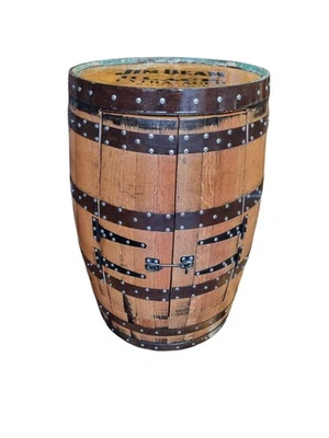 Branded -  Rustic Bourbon Barrel Cask Handcrafted Drinks Cabinet / Poseur Table - Image 1 of 4