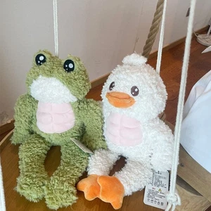 Fluffy Muscular Duck Stuffed Animal Soft Muscle Frog Doll Kids Gifts - Picture 1 of 14