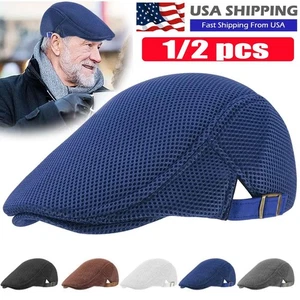 Men Women Duck Mesh Summer Cap Ivy Hat Golf Driving Sun Flat Cabbie Newsboy new - Picture 1 of 16