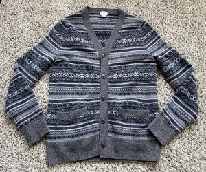 Club Monaco Fair isle Cardigan Mens Small 100% Wool - Picture 1 of 5