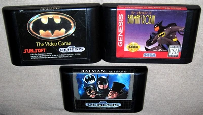 Batman The Video Game, Batman Returns, Batman & Robin (Sega Genesis) Lot of 3 - Image 1 of 2