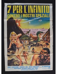 manifesto 7 PER L'INFINITO CONTRO I MOSTRI SPAZIALI carradine A481 - Imagen 1 de 1