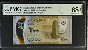 Mauritania 200 OUGUIYA 2017 Polymer -  Certified PMG 68 EPQ  Superb Gem UNC - Picture 1 of 2