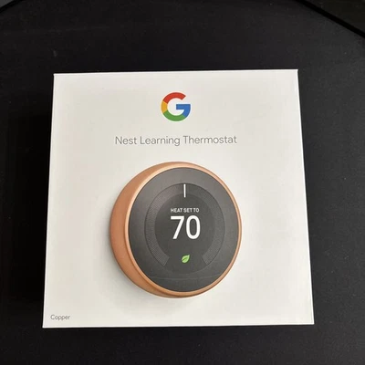 Google Nest 3rd Generation Learning Thermostat w/Base White T3021US - Image 1 of 4