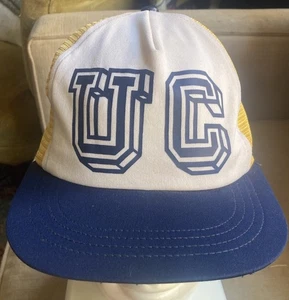 RARO cappello da camionista vintage anni '80 UC Davis College Alumni oro e blu snapback - Foto 1 di 24