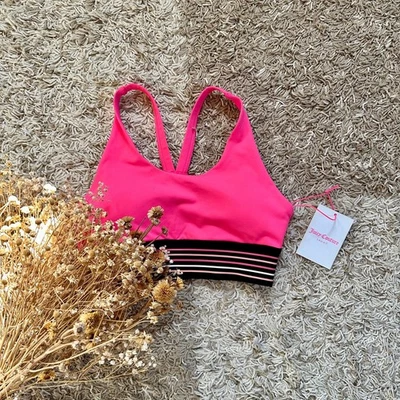 Nuevo Sujetador Deportivo Acolchado Juicy Couture Top Corto Rosa Muestra Para Mujer Talla S” Foto 1 de 4