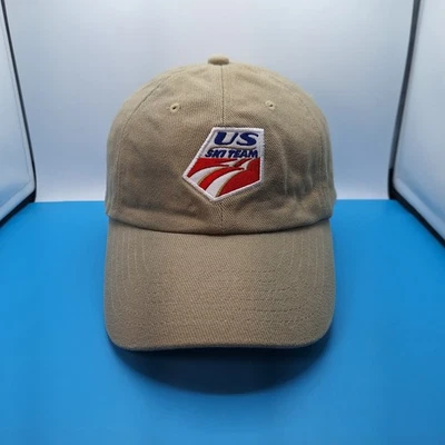 US Ski Team Powered By Dannon Baseball Hat Cap Tan Khaki Strapback Dad Cap  - Image 1 of 4
