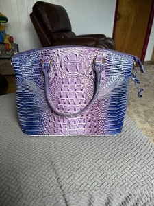 Lila und blaue Kunstleder Handtasche mit Griffen und Reißverschluss Lavendel Geldbörse - Bild 1 von 9