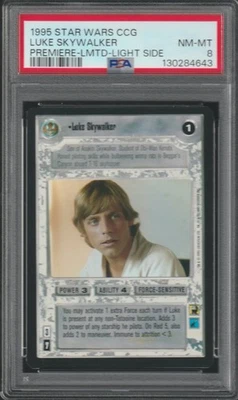 1995 Decipher Star Wars CCG Luke Skywalker Premiere Limited PSA 8 NM-MT - Image 1 of 2