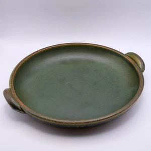 Japanese Pottery Plate Banko-Ware φ26cm Green Glaze Oven & Direct Heat Safe - Picture 1 of 8