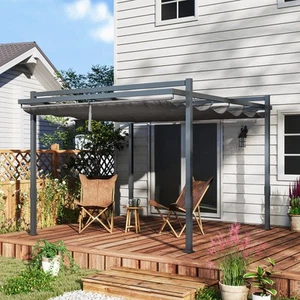Outsunny Pergola Pavillon ca. 3,5x3m Aluminium Stabil winterfest Sonnenschutz - Bild 1 von 10
