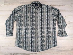 Vintage Wrangler Shirt Mens 2XL XXL Checotah Western Pearl Snap Brushpopper - Picture 1 of 11