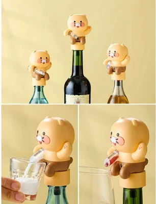 Kakao Friends Choonsik Automatic Liquor Wine Aerator Pourer Sensor Dispenser Gif