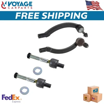 New Tie Rod End Inner Outer left Right Set of 4 For 2000-2009 Volvo S60 S80 V70 - Image 1 of 4