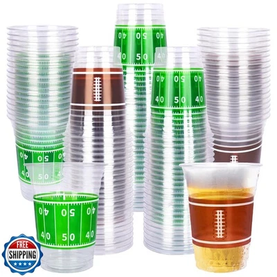 Gatherfun 100 Pcs 16oz Football Plastic Cups - Football Parties and Tailgate  Foto 1 de 4