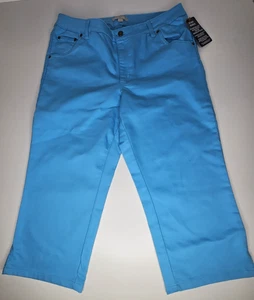 Capris Woman Within Turquesa Denim Elástico 14W Primavera Informal Clásico - Imagen 1 de 8