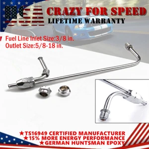Dual Feed Fuel Line Chrome 3/8"Hose For Holley Carburetor 4150 Double Pumper New - Picture 1 of 9