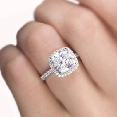 GIA Certified 2.00 Carat Platinum Diamond Engagement Ring Cushion Cut - Image 1 of 4