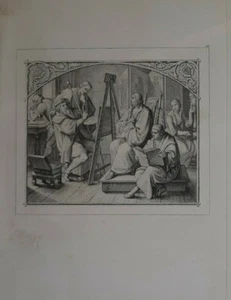 Radierung Darstellung Cranach der Ältere Martin Luther Gustav König 1847 - Picture 1 of 6