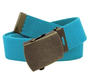 Build A Belt Kid's Classic Antique Gold Slider 1.25" Buckle with Canvas Web Belt - Picture 1 of 24