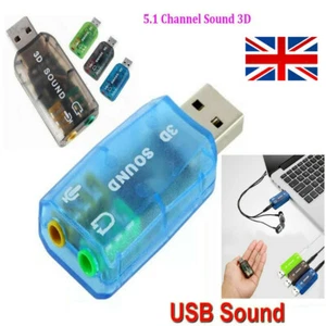 5.1 USB to 3.5mm mic headphone Jack Stereo Headset PC Sound Card Audio Adapta - Picture 1 of 12